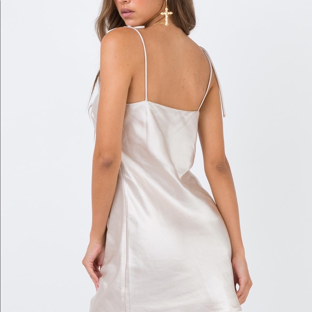 Princess Polly The Silky Slip Mini Dress Champagne